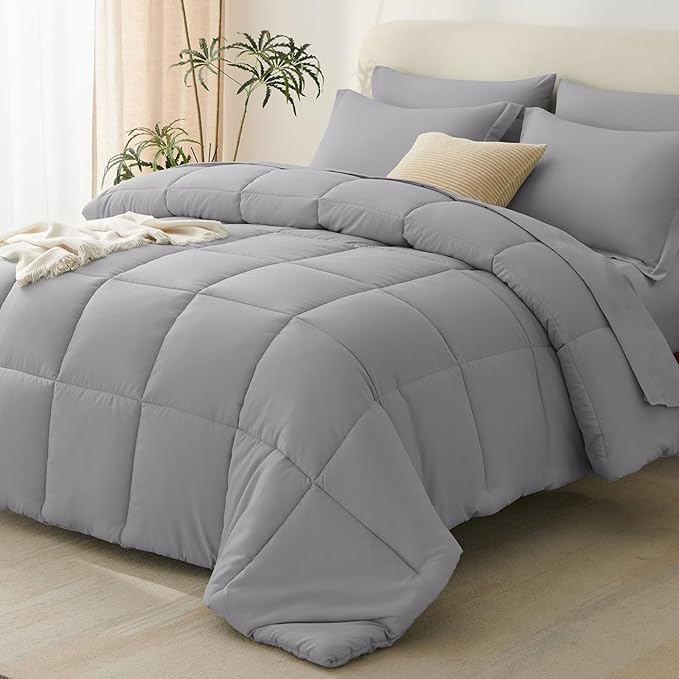 CozyLux Queen Comforter Set Grey by CozyLux