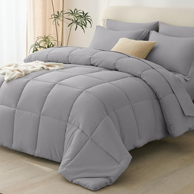 CozyLux King Size Comforter Set Grey by CozyLux