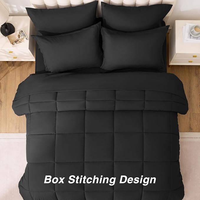 Love's cabin King Size Comforter Set Ash Black, 7 Pieces King Bed in a Bag - Image 4