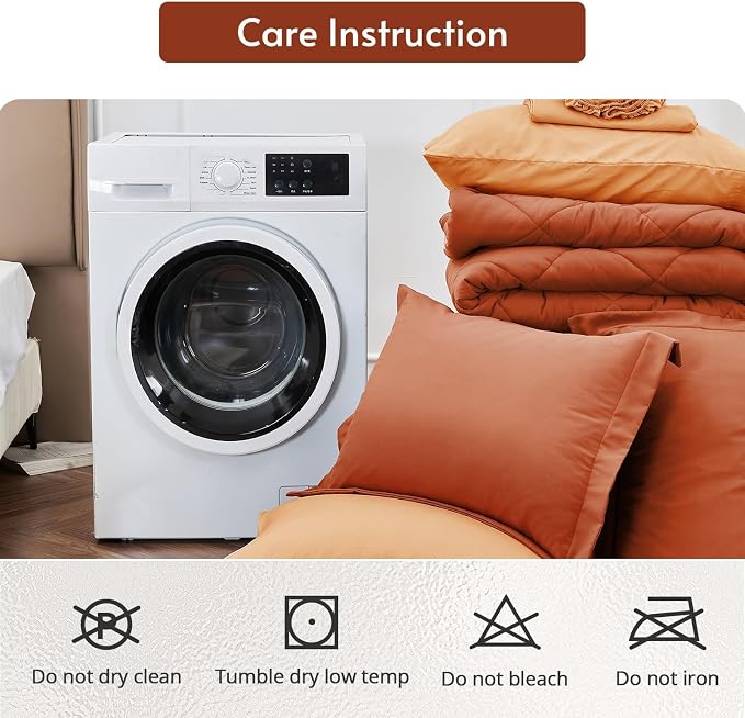 MUXHOMO 7 Pieces California King Comforter Set, Reversible Bed in a Bag Cal - Image 9