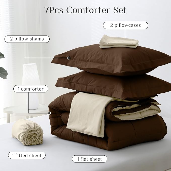 JOLLYVOGUE California King Comforter Set, Ultra-Soft Bed in a Bag Cal King Size - Image 5