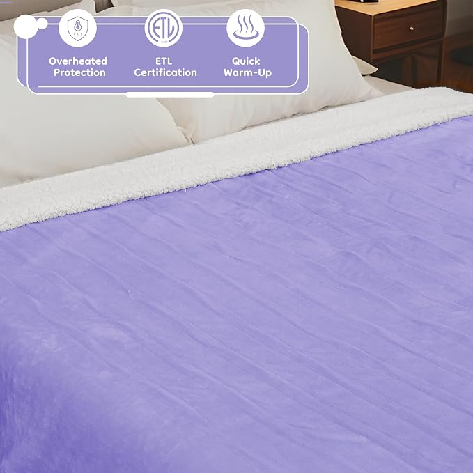 LaffyLo Electric Heated Blanket Full Size 72 x 84, Fast Heating Blanket - Image 5