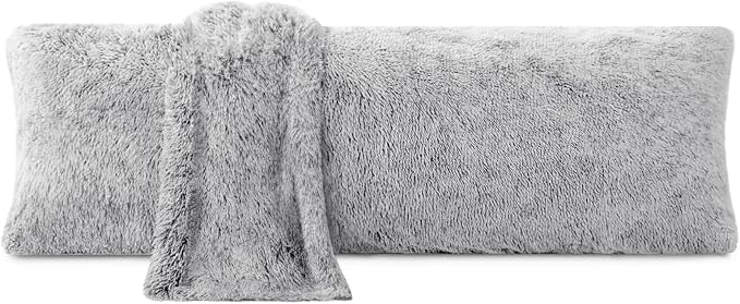 ZonLi Fuzzy Body Pillow Cover, Faux Fur Long Pillow Cover by Zonli