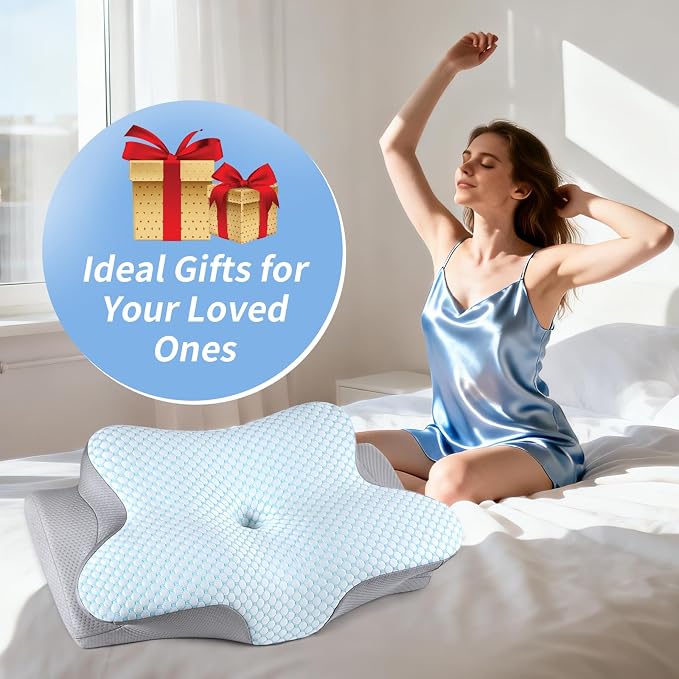 Cervical Neck Pillow for Pain Relief, Memory Foam Contour Orthopedic Pillow - Image 7