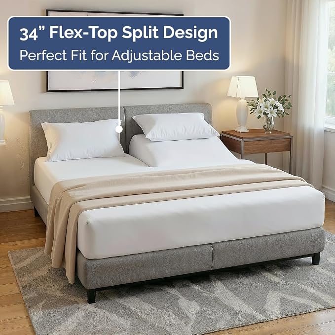 Flex Top Split Head King 4 Piece Sheet Set - Image 3