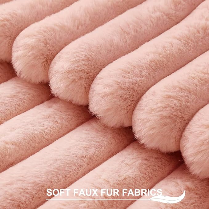 Pallene Faux Fur Plush Throw Pillow Covers 22x22 Set of 2, Luxury Soft Fluffy - Image 2