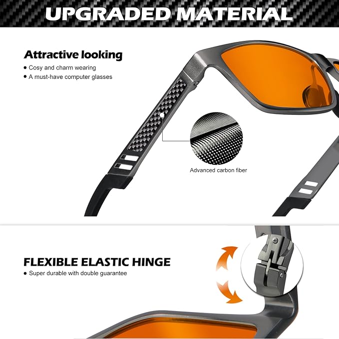 ANYLUV Blue Light Blocking Glasses Men Computer Gaming Glasses Lightweight - Image 3