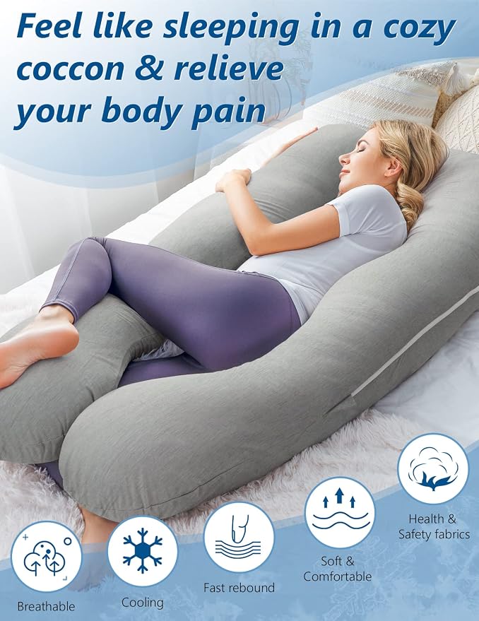 Meiz Pregnancy Pillows, Cooling Silky Pregnancy Pillows - Image 5