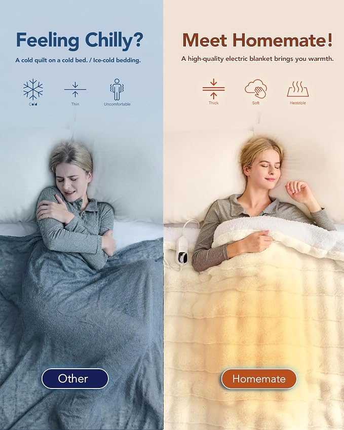 Homemate Electric Heated Throw Blanket - Image 4