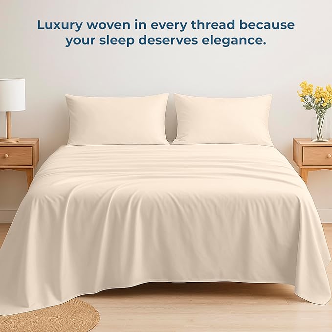 Royale Linens 100% Organic Cotton Fitted Sheet - Image 6