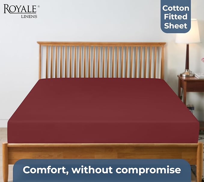 Royale Linens 100% Organic Cotton Fitted Sheet - Image 7