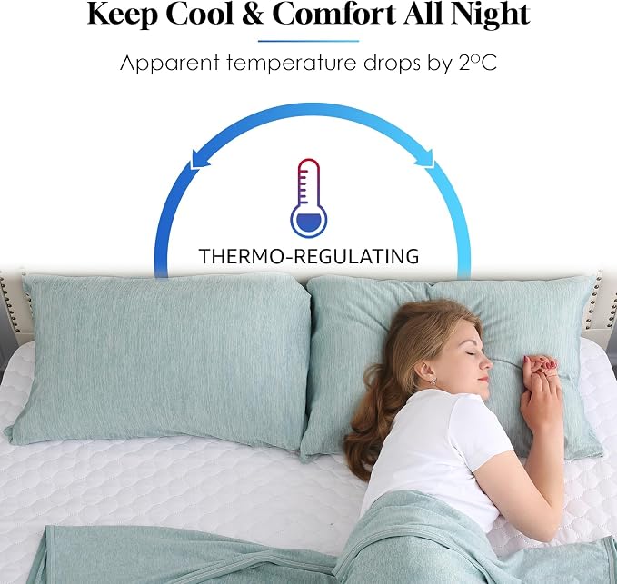 CHOSHOME Cooling Pillow Cases Zipper Pillow Covers Q-Max > 0.45 Zippered - Image 3