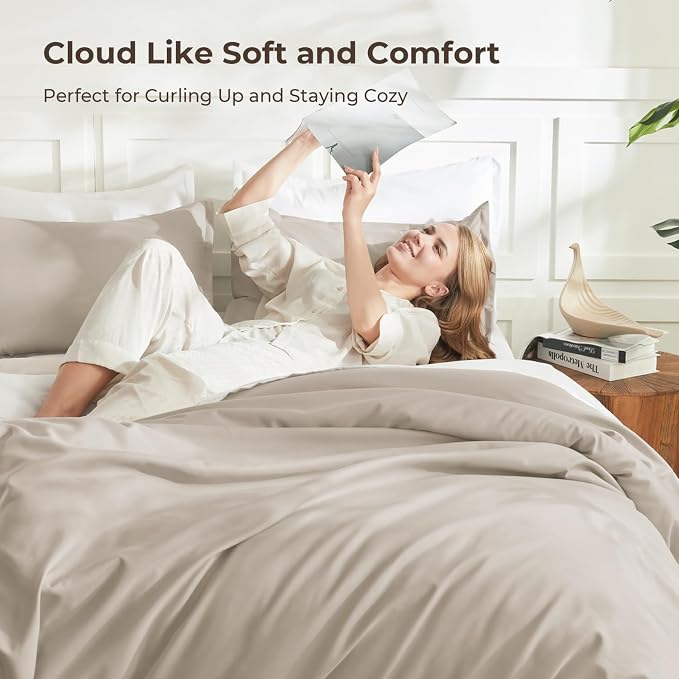 Litanika Oversized King Comforters Oatmeal Super King Plus Size, 3 Pieces - Image 2