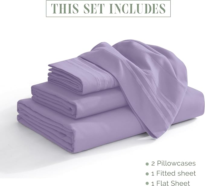 Elegant Comfort Luxurious 1500 Premium Hotel Quality Microfiber 4-Piece Sheet - Image 3