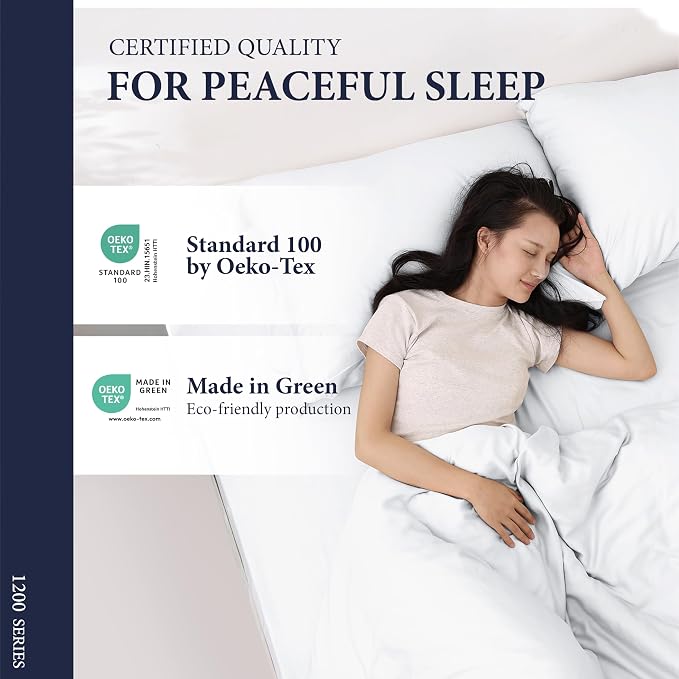 100% Egyptian Cotton Pillow Cases King Size Set of 2 - Image 5