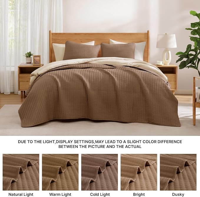 WRENSONGE Brown California/Oversized King Size Quilt Bedding Set - Image 6