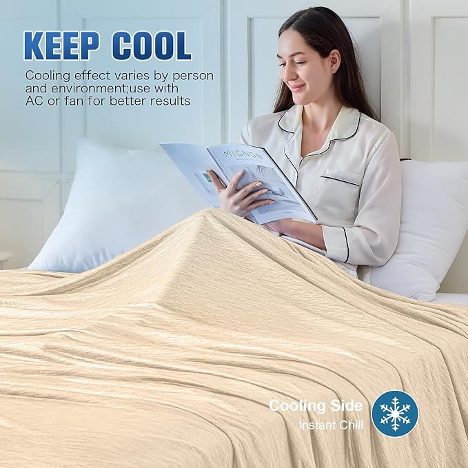 KMUSET Cooling Blanket Twin, Double Sided Summer Cooling Blankets - Image 5