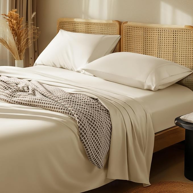 LBRO2M 1000 Thread Count 100% Egyptian Cotton Sheets Set Twin, 3 Piece Sets Bed by LBRO2MBedding