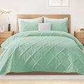 Exclusivo Mezcla Oversized King Quilt Set- Light Green Cal King Quilts Bedding by ExclusivoMezcla