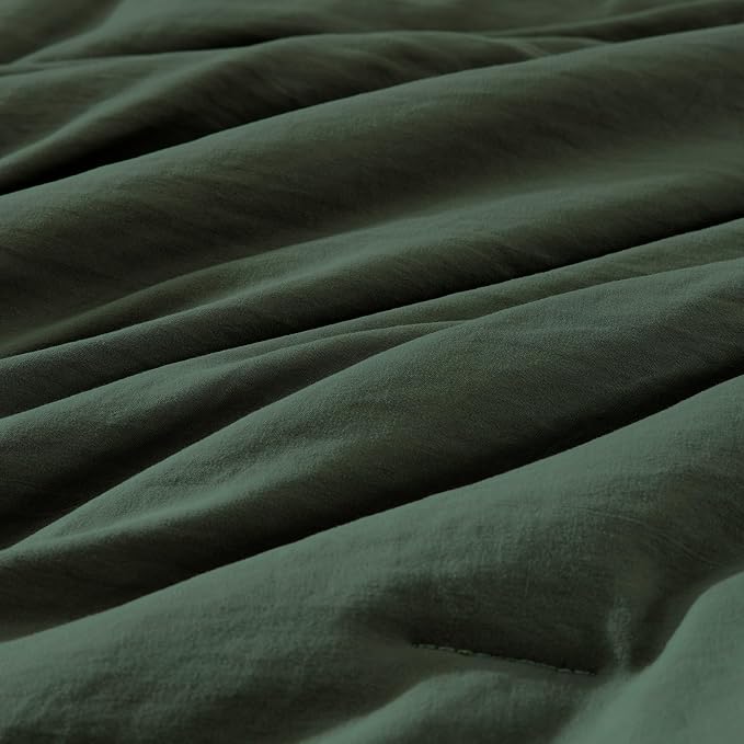 WRENSONGE California King Size Comforter Set- 7 Pieces Deep Green Bed in a Bag - Image 7