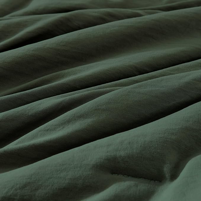 WRENSONGE Oversize King Size Comforter Set- 7 Pieces Deep Green Bed in a Bag - Image 6