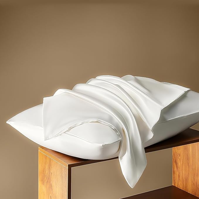 BPC 100% Mulberry Silk Pillowcases 2 Pack, Grade 6A ClimaSilk™ Silk Pillow by BPC