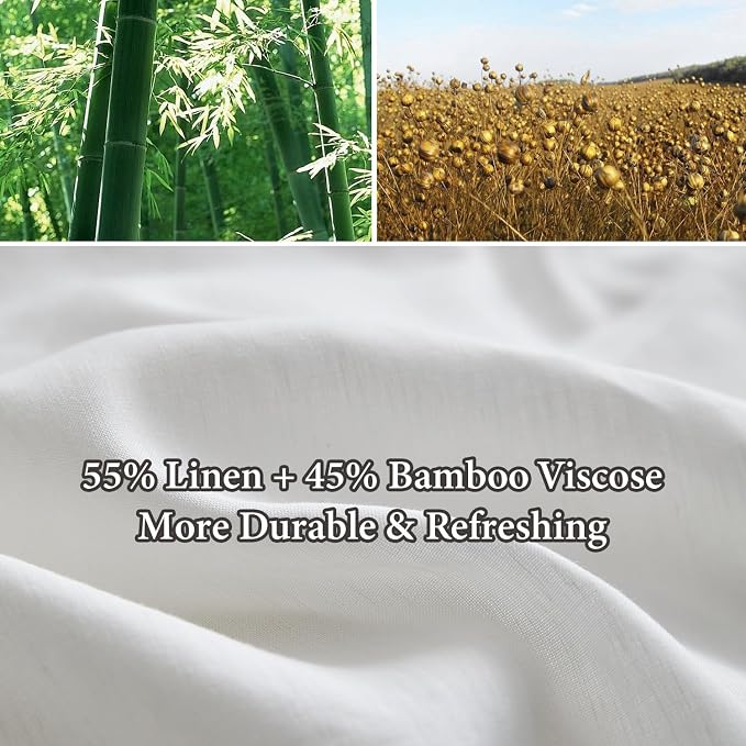 Simple&Opulence French Linen Blended Duvet Cover King, Flax Viscose Derived - Image 2