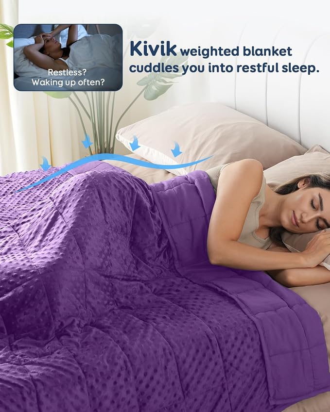 Kivik 20 lbs Weighted Blanket for Adults, Minky Dot Cooling Heavy Blankets Throw - Image 2