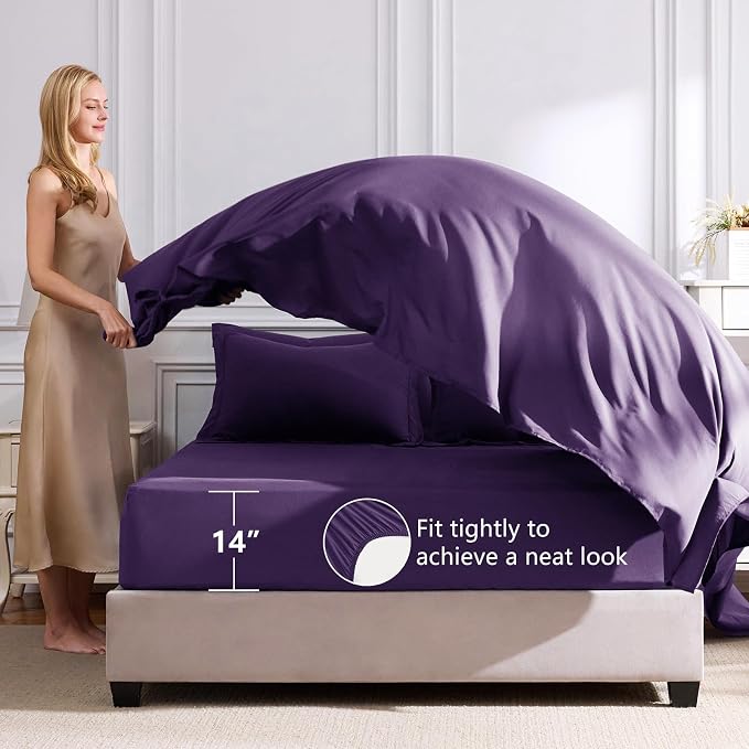 CozyLux King Size Comforter Set Purple - Image 5