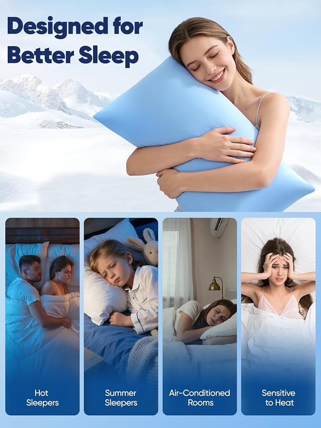 Avolare Cooling Pillow Cases King Size Set of 2, Arc-Chill 3.0 Cooling - Image 5