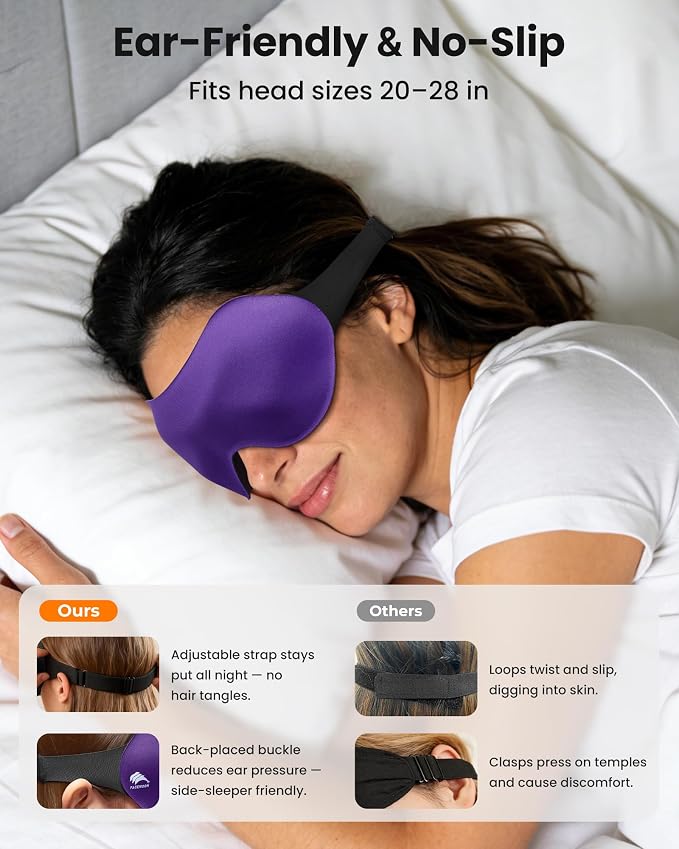 3 Pack Sleep Masks for Women & Men: True Blackout Eye Mask for Sleeping - Image 6