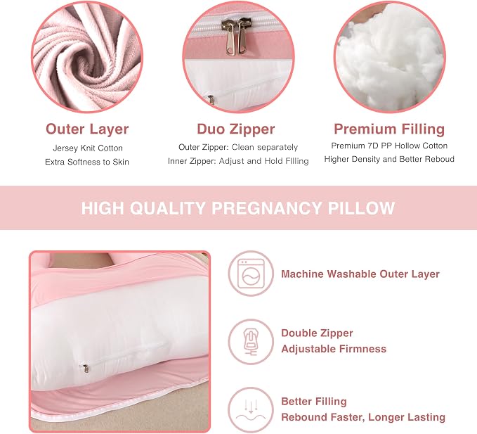 ALLOPERA Pregnancy Pillow, Full Body Maternity Pillow 57 inch, - Image 3