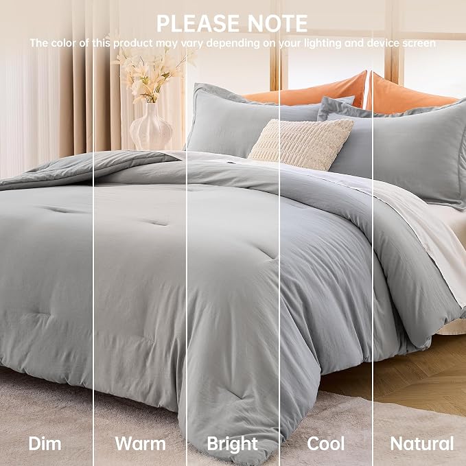 MUXHOMO Full Comforter Sets, All Season Ultra Soft Down Alternative Bedding - Image 9