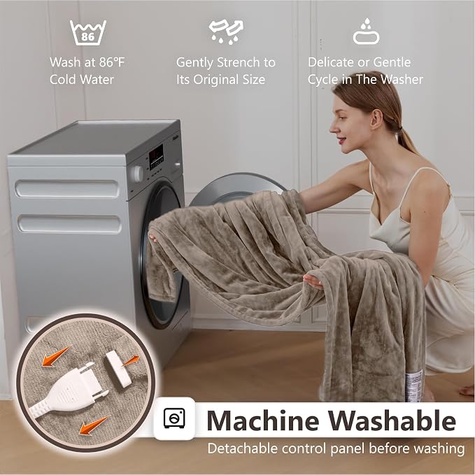 Wapaneus Heated Blanket Electric Queen Size 84"x90"-Dual Control - Image 5