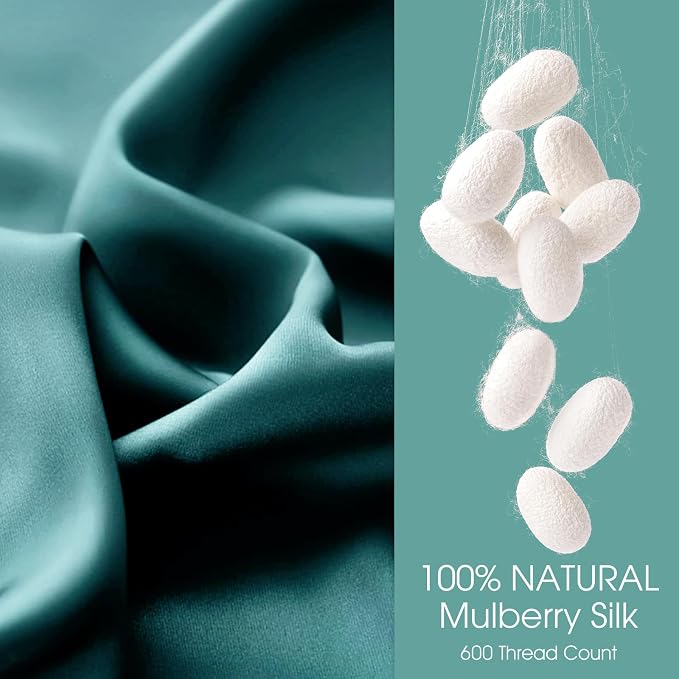 100% Silk Pillow Cases 2 Pack Standard Size Mulberry Silk Pillowcase - Image 2
