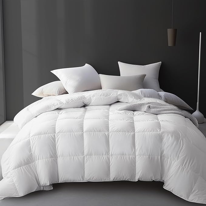 Hotel Grand White Goose Feather Down Fiber Comforter King Size, 100% Cotton by Unknown