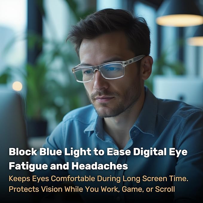 Blue Light Blocking Glasses For Men/Women Anti-Fatigue Computer Monitor Gaming - Image 3