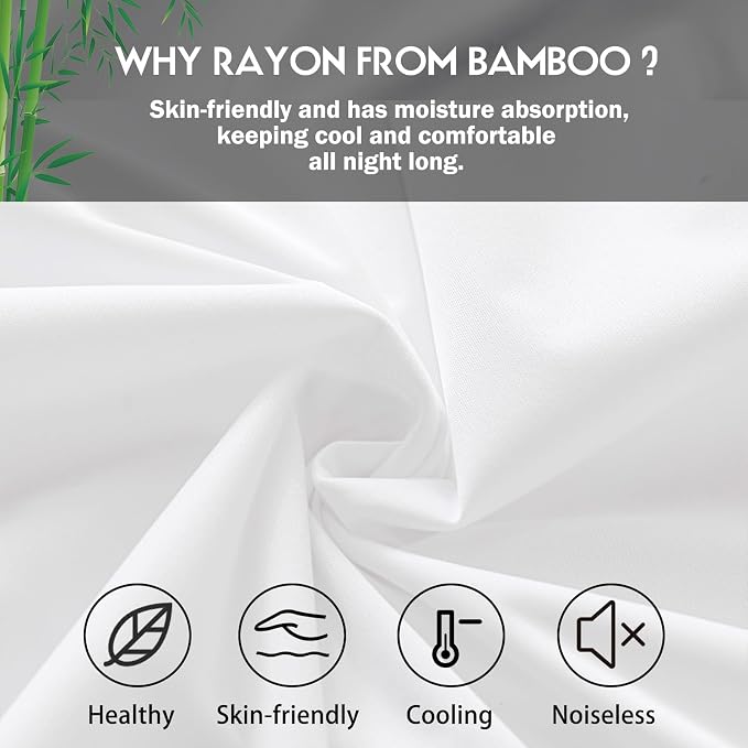 Pillowcases King Size 2 Pack, Cooling Viscose from Bamboo Pillow Cases - Image 2