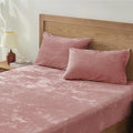 BEDELITE Velvet Fitted Sheet and Pillowcase Set, Luxury Soft Fuzzy Bottom Sheet by BEDELITE