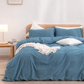 BESTOUCH Duvet Cover Set 100% Washed Cotton Linen Feel Super Soft Comfortable by BESTOUCH