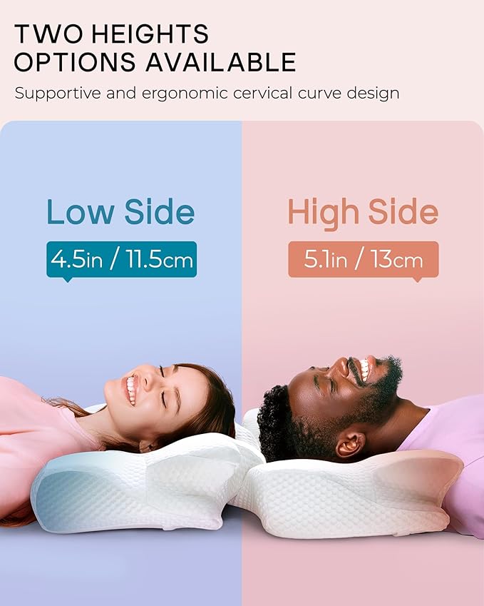 Elviros Cervical Memory Foam Pillows - Image 4