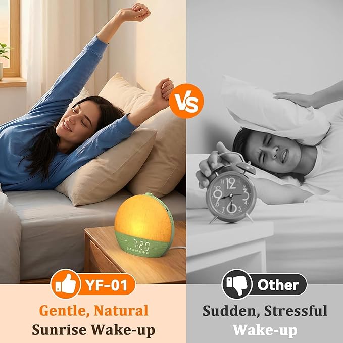 Calm & Gradual Sunrise Alarm Clock: 30‑Min Slow‑Rise Natural Wake Up Light - Image 2