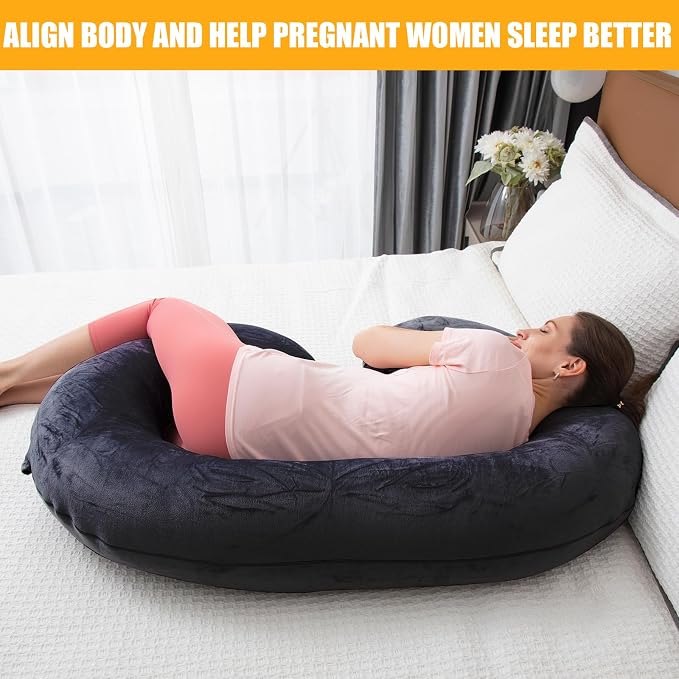 1 MIDDLE ONE Pregnancy Pillow, C Shaped Full Body Pregnant Women Sleeping Pillow - Image 4