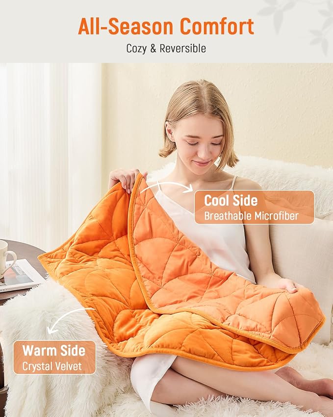 Weighted Lap Blanket 5 lbs for Adults, Luxury Soft Small Weighted Blanket - Image 2