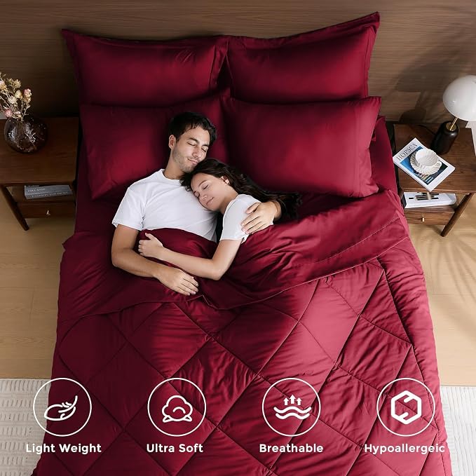 HEVUMYI Red Twin-XL Comforter Set - Image 2