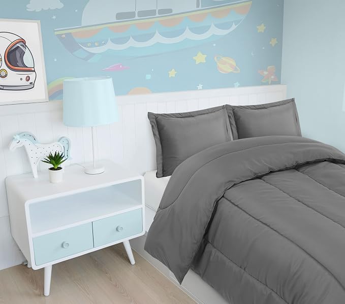 Utopia Bedding Grey Kids Comforter Set - Image 5