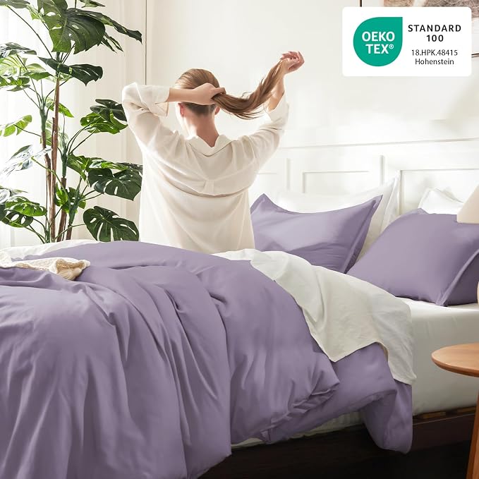 Litanika Grayish Purple Comforter Set Twin/Twin XL Size, 2 Pieces Lightweight - Image 4