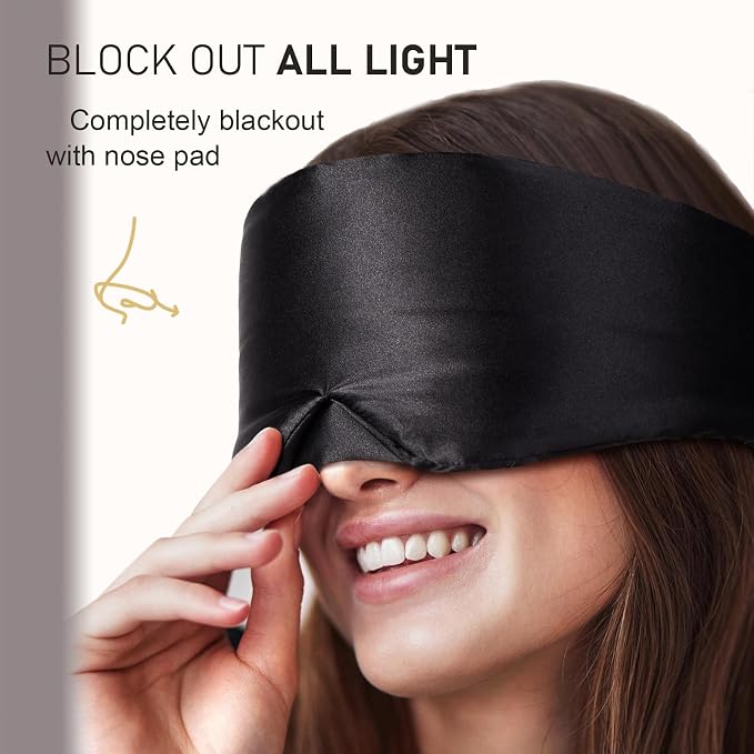 LitBear Silk Sleep Mask for Side Sleeper, Eye Mask Sleeping for Women Men 100% - Image 3