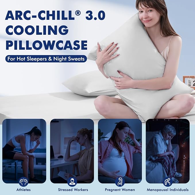Elegear Cooling Pillow Cases for Hot Sleepers, Clean Fabric Silver Infused - Image 8