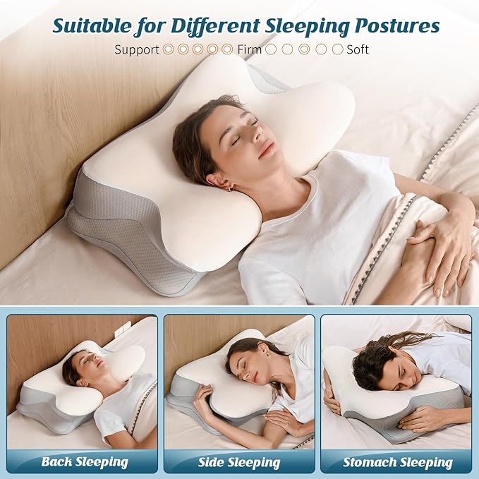 Cervical Neck Pillow for Pain Relief, Ergonomic Side Sleeper Pillow for Sleeping - Image 3
